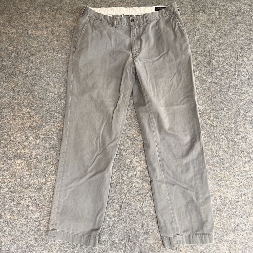 Polo Ralph Lauren Mens Pants 36x32 Gray Chino Classic Fit‎ Business Work Casual